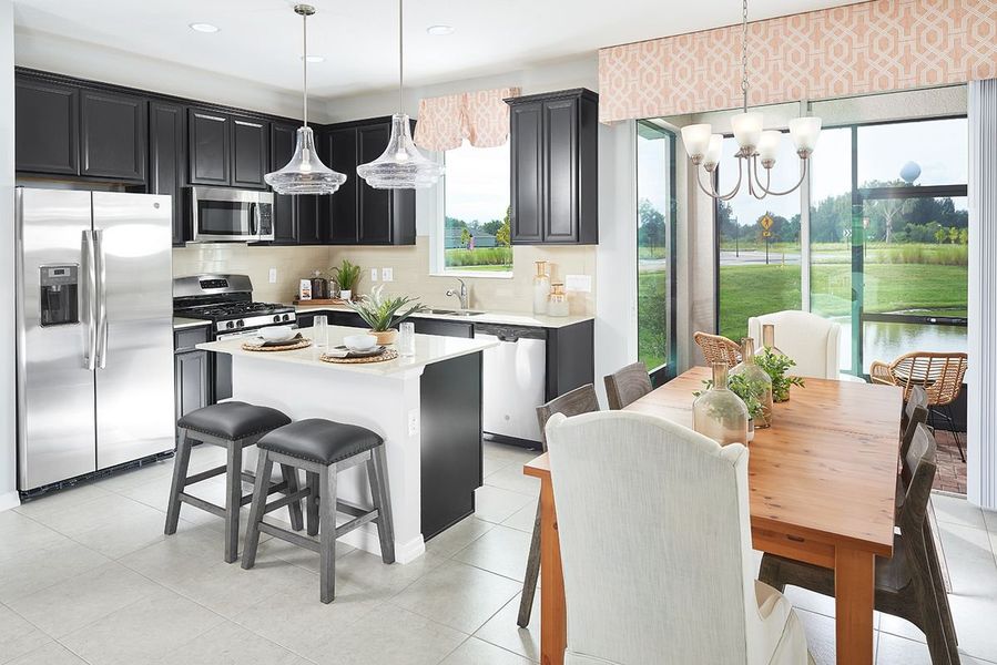 Furnished interior in a model home at Liberty Station Townhomes in Orange City (Image 10). Furnished interior in a model home at Liberty Station Townhomes in Orange City (Image 10).
