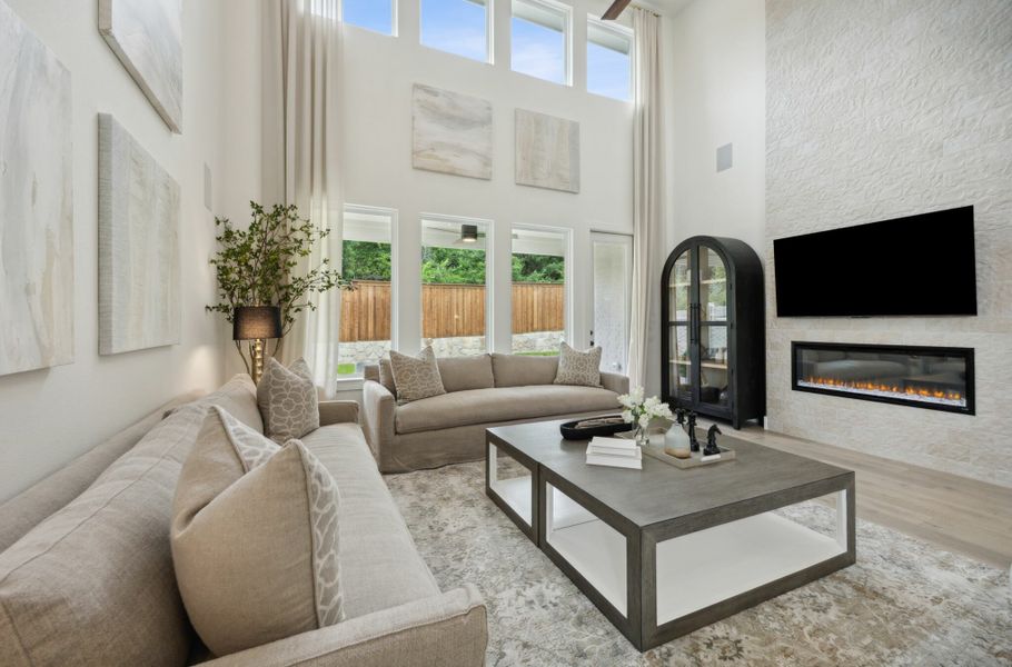 Furnished interior in a model home at Cross Creek Meadows in Celina (Image 12). Furnished interior in a model home at Cross Creek Meadows in Celina (Image 12).