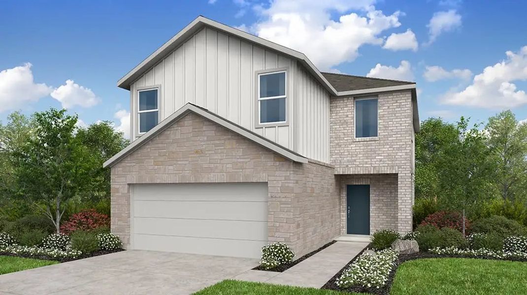 Front exterior of a home in the Village Grove community, located in Dripping Springs, TX (Image 8).