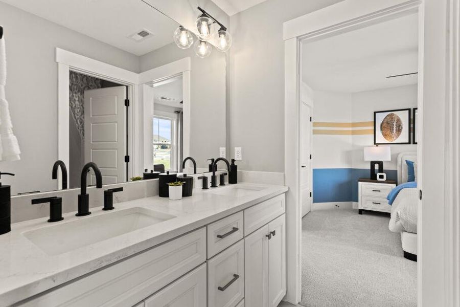 Furnished interior in a model home at Founders Club in Moore (Image 23).