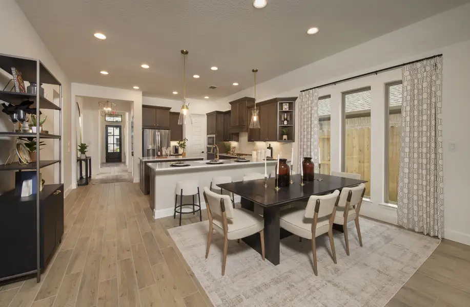 Furnished interior in a model home at The Highlands 45' in Porter (Image 4).