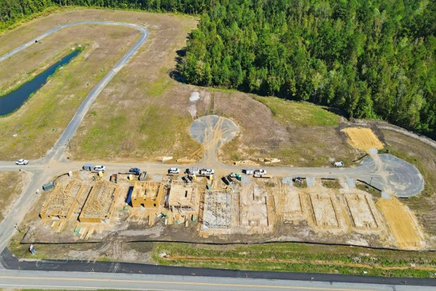 A road with cars on it.