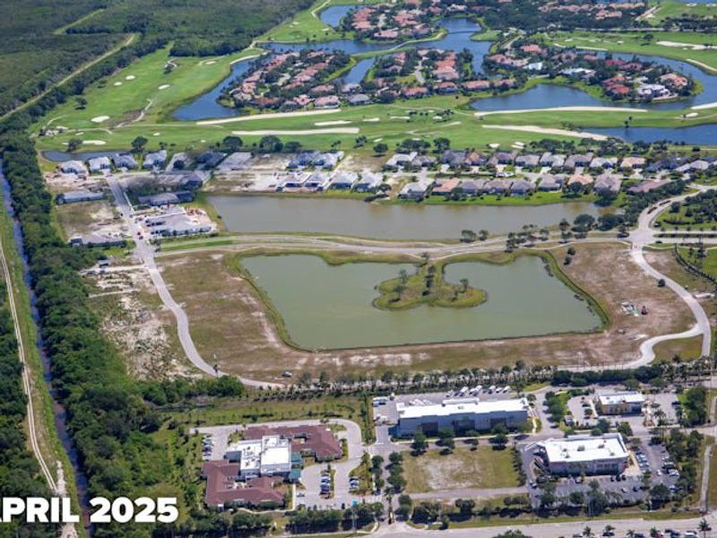 Aerial view of the The Reserve at Grand Harbor community in Vero Beach, FL, showing layout and nearby surroundings (Image 16).