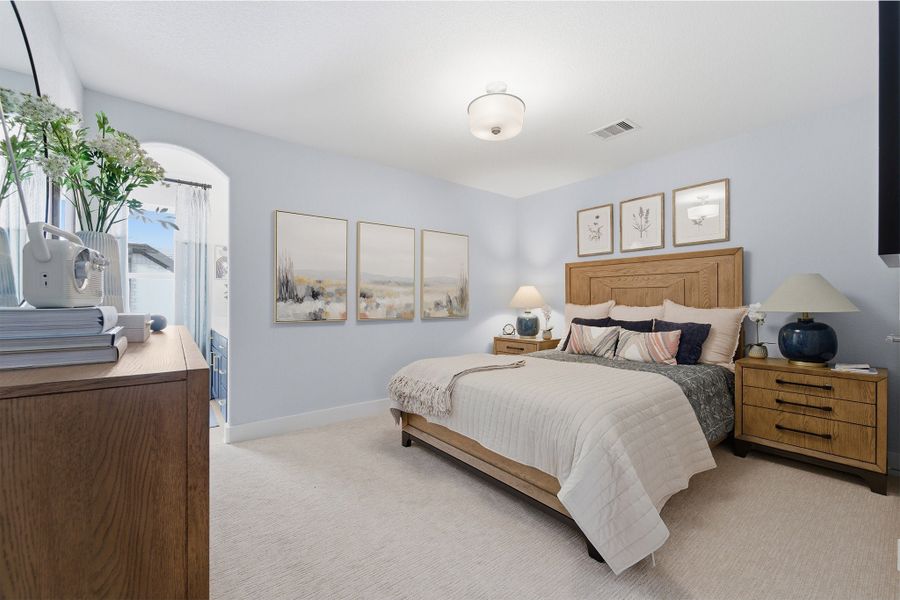 Furnished interior in a model home at Wildrye in Waller (Image 55).