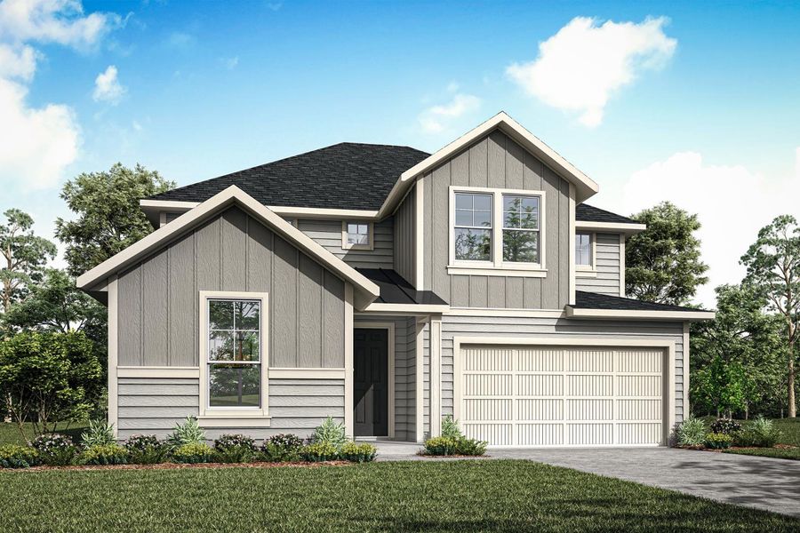 Front exterior of a home in the Union Park 50s community, located in Little Elm, TX (Image 16).