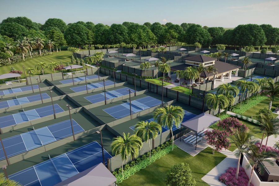 Avenir West Clubhouse Pickleball Courts - Artist Concept