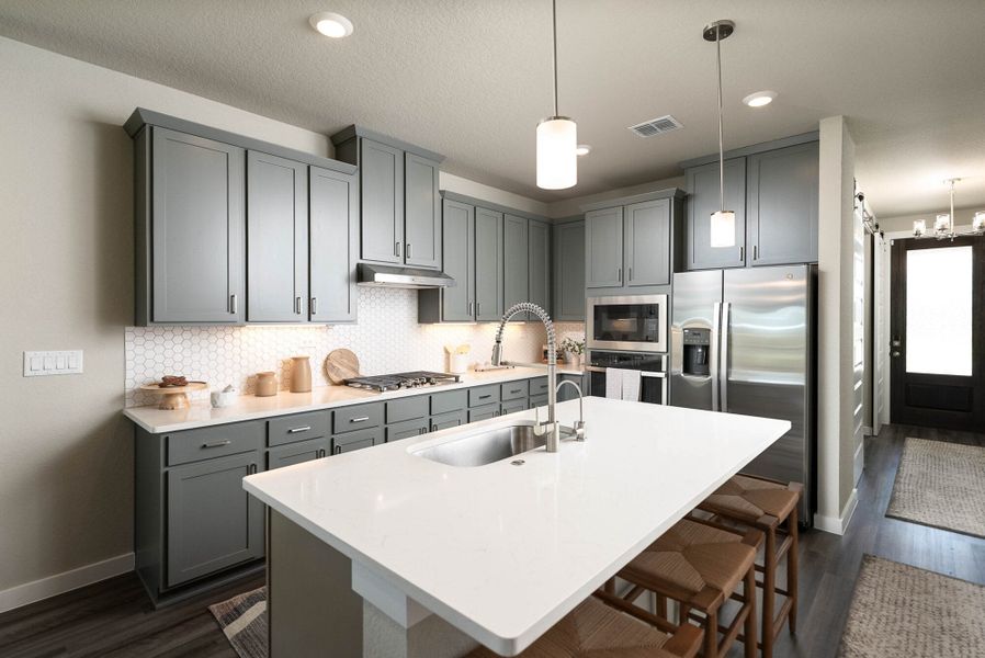 Furnished interior in a model home at August Fields in New Braunfels (Image 23).