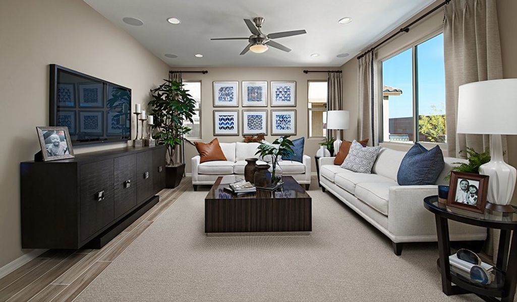 Furnished interior in a model home at Entrada La Coraza in Sahuarita (Image 11).