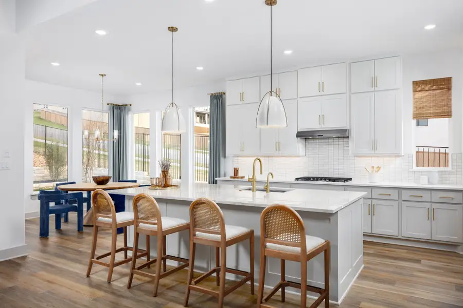 Furnished interior in a model home at Palmera Ridge in Leander (Image 11).