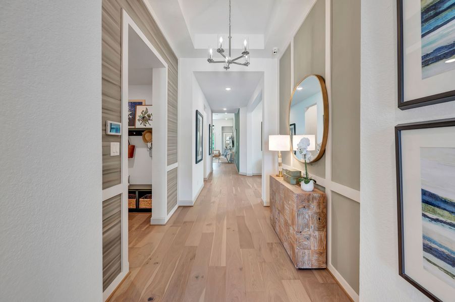 Furnished interior in a model home at The Highlands Encore - Tranquil Collection in Porter (Image 7). Furnished interior in a model home at The Highlands Encore - Tranquil Collection in Porter (Image 7).