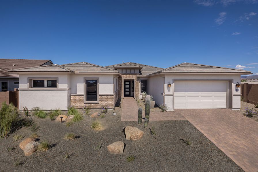 Front exterior of a home in the Borgata Community Group community, located in Florence, AZ (Image 1). Front exterior of a home in the Borgata Community Group community, located in Florence, AZ (Image 1).