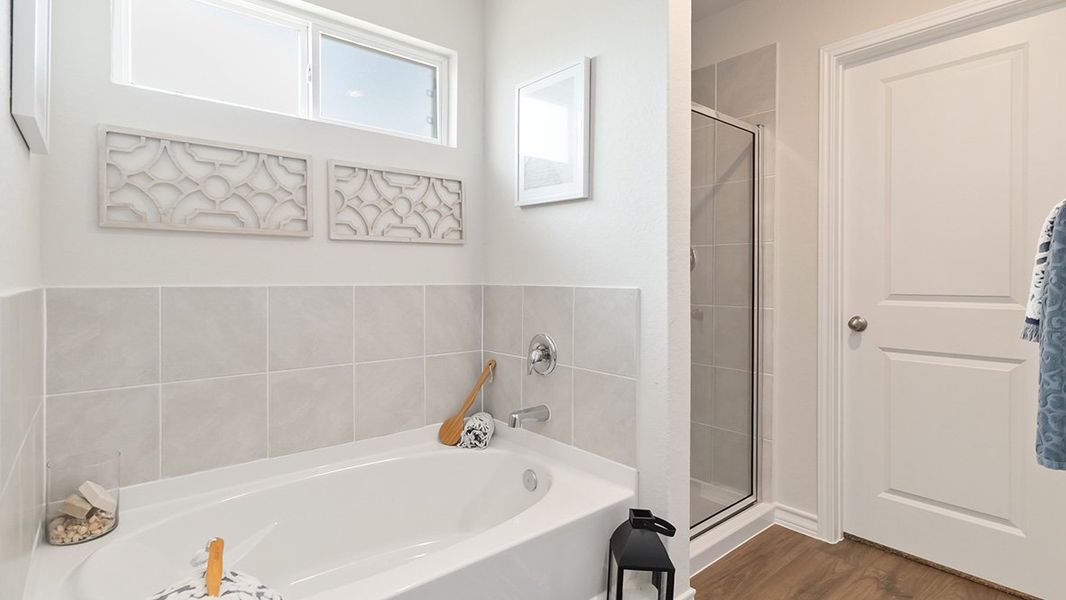 Furnished interior in a model home at High Garden in Comfort (Image 19).