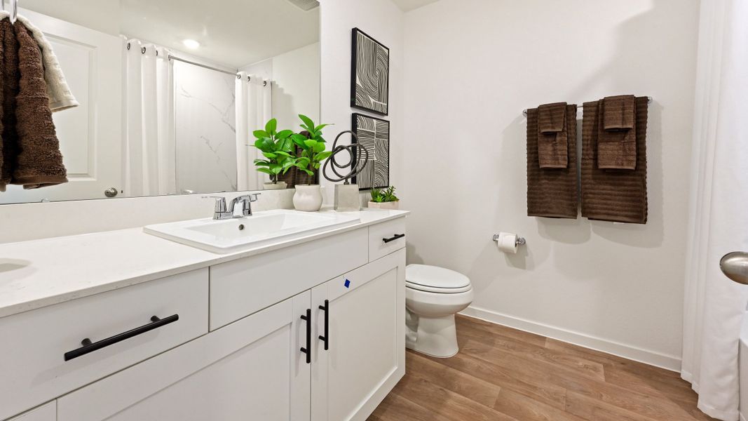 Furnished interior in a model home at Westward Pointe in Sealy (Image 33).