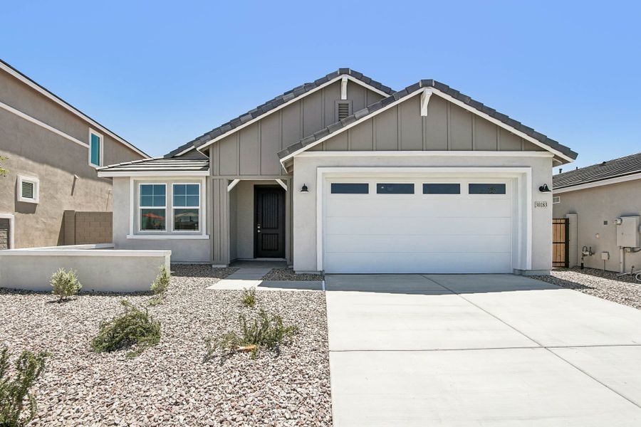A house with a garage.