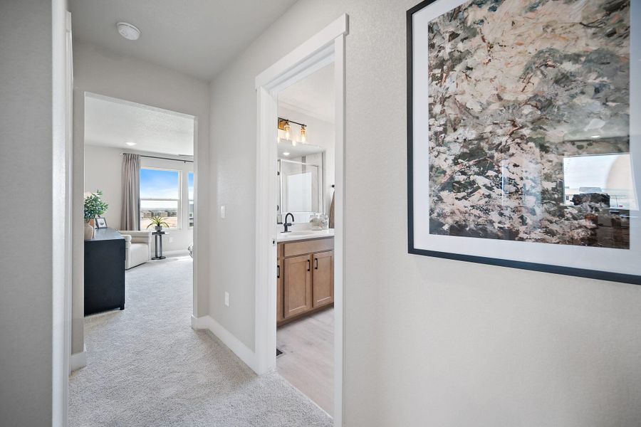 Furnished interior in a model home at Trails at Aspen Ridge-3 in Colorado Springs (Image 40). Furnished interior in a model home at Trails at Aspen Ridge-3 in Colorado Springs (Image 40).