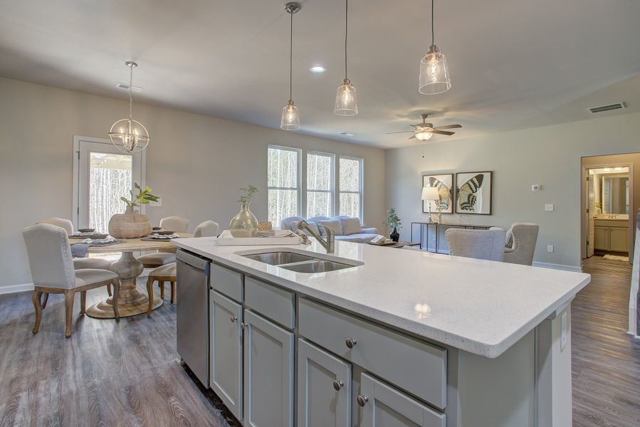 Furnished interior in a model home at Ellington Farms in Statham (Image 8).