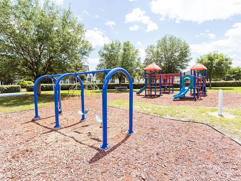 A playground provides play space for children.