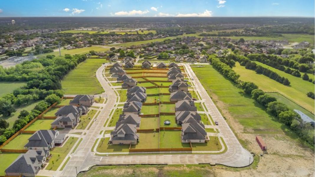 Aerial view of the Cole Crossing Estates community in DeSoto, TX, showing layout and nearby surroundings (Image 4).