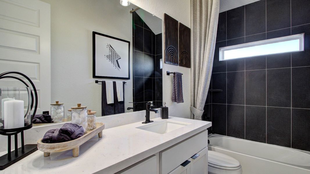 Furnished interior in a model home at Veramendi in New Braunfels (Image 25).