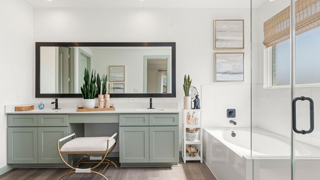 Furnished interior in a model home at Alexander in Pearland (Image 17).