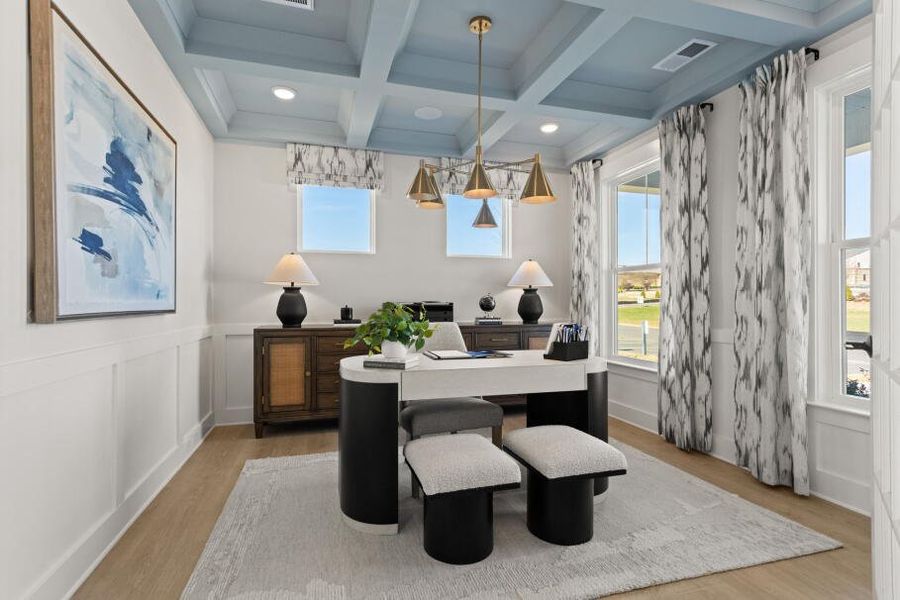 Furnished interior in a model home at Founders Club in Moore (Image 7).