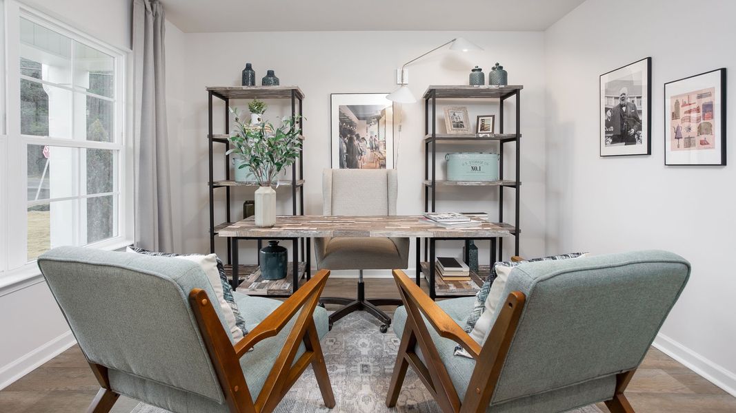 Furnished interior in a model home at Preston Oaks in King (Image 7).