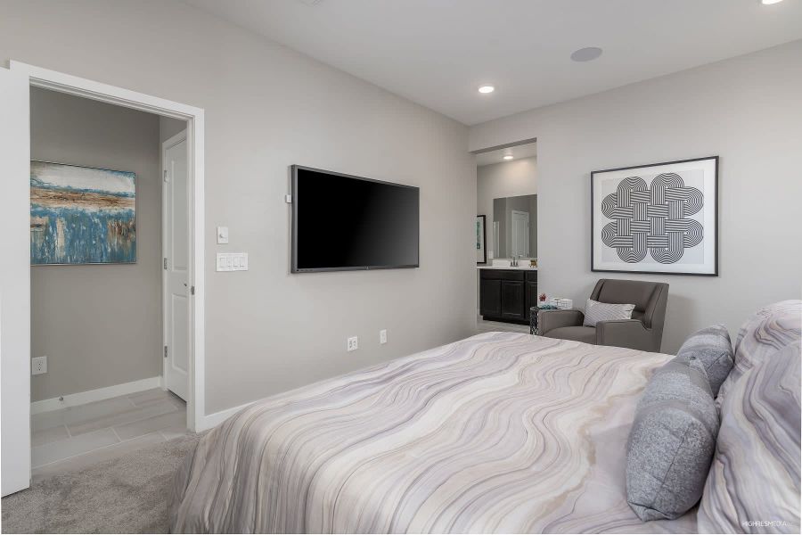 Primary Bedroom to Bathroom - Madera at Sunset Farms in Tolleson, Arizona | Landsea Homes