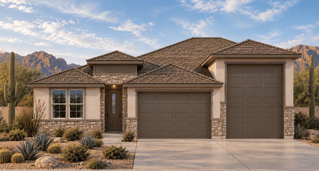 Front exterior of a home in the Silver Cross community, located in Florence, AZ (Image 22). Front exterior of a home in the Silver Cross community, located in Florence, AZ (Image 22).