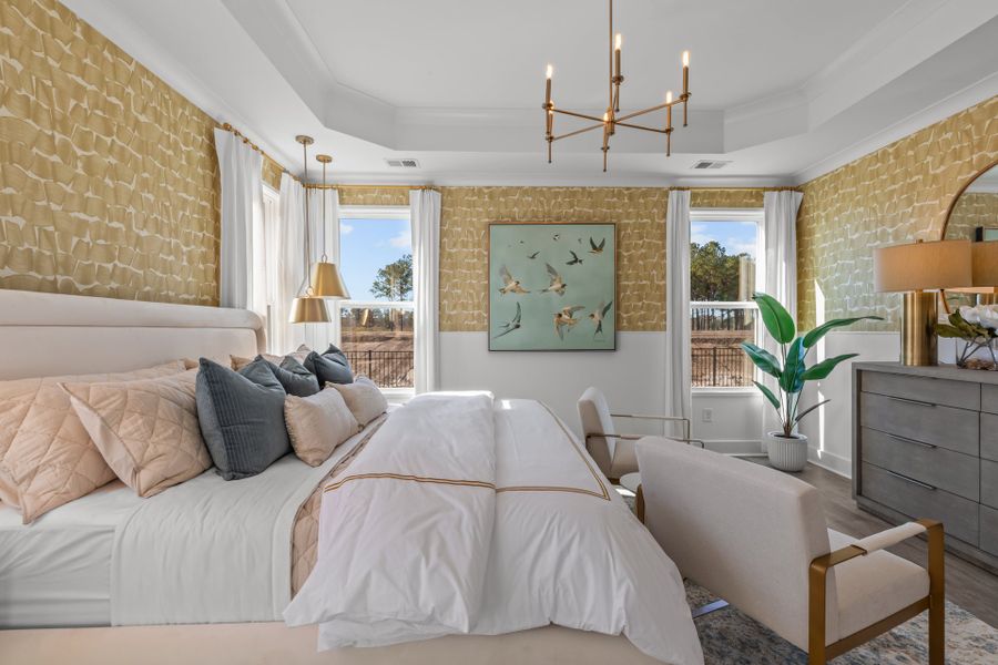 Furnished interior in a model home at Belmont at Albemarle in Hertford (Image 16).