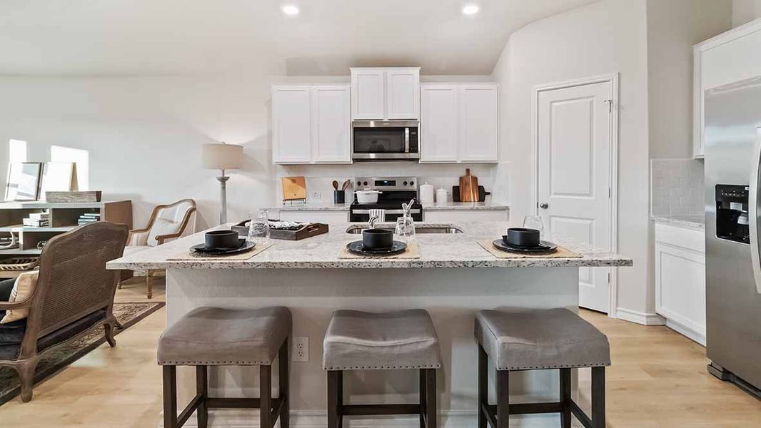 Furnished interior in a model home at The Birch at Spencer Ranch in Boerne (Image 14).