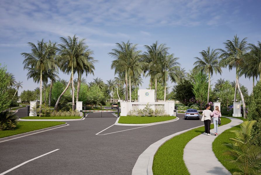 Entrance to the Palm Grove community in Bradenton, FL, featuring signage and landscaping (Image 2).