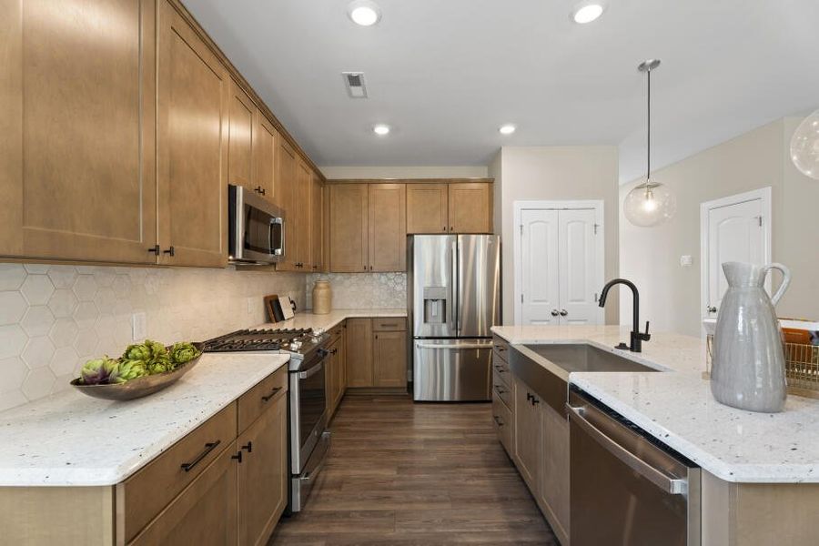 Furnished interior in a model home at Hayes Village in Greensboro (Image 12).