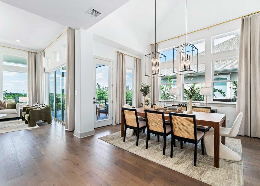 Furnished interior in a model home at Kissing Tree – Spruce Series in San Marcos (Image 6).