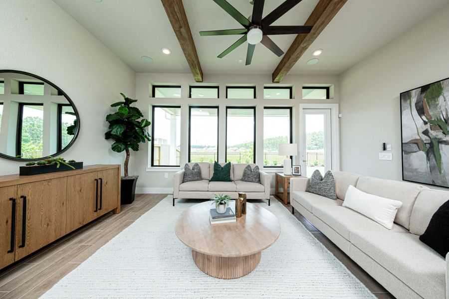 Furnished interior in a model home at The Highlands in Porter (Image 13).
