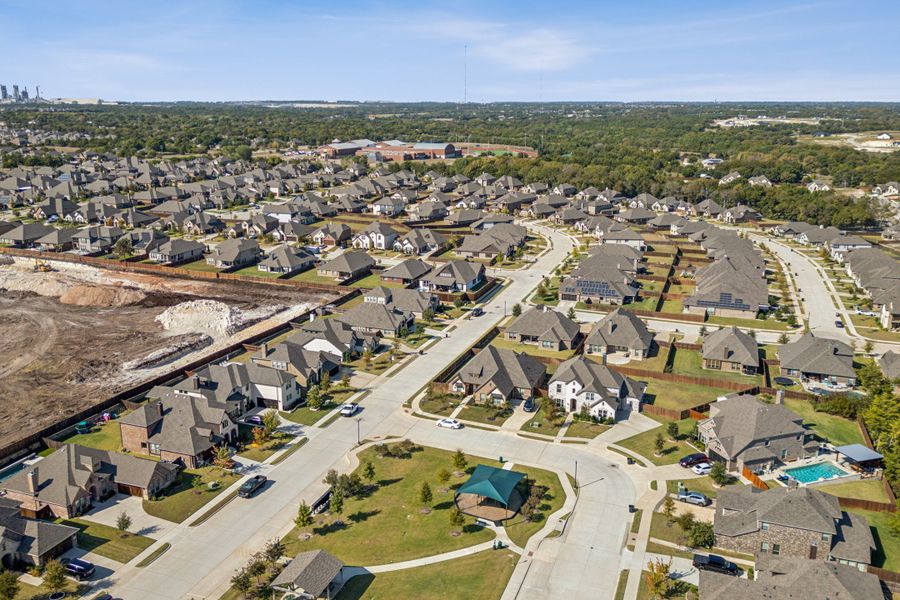 Aerial view of the Massey Meadows community in Midlothian, TX, showing layout and nearby surroundings (Image 12).