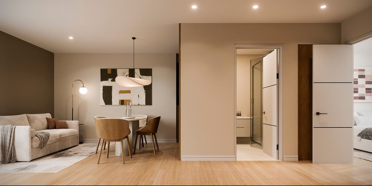 Furnished interior in a model home at Visions at Brickell Station in Miami (Image 12).