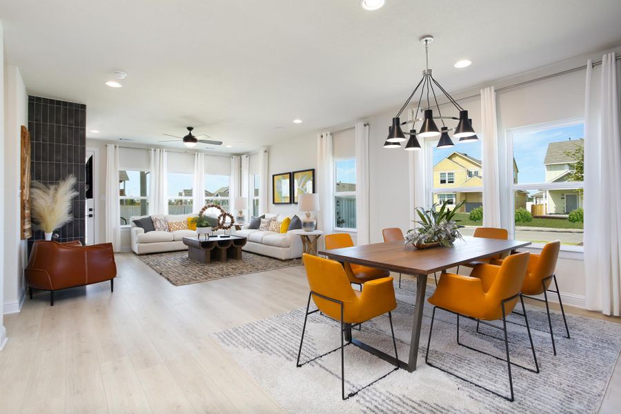 Furnished interior in a model home at Casetta Ranch in Kyle (Image 9).