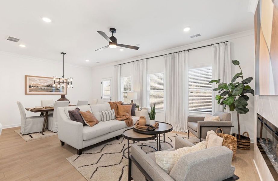 Furnished interior in a model home at River Walk Place in Lawrenceville (Image 8). Furnished interior in a model home at River Walk Place in Lawrenceville (Image 8).