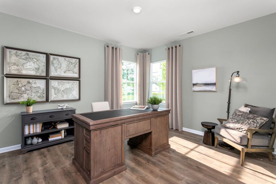 Furnished interior in a model home at Cedar Oaks in Greensboro (Image 12).