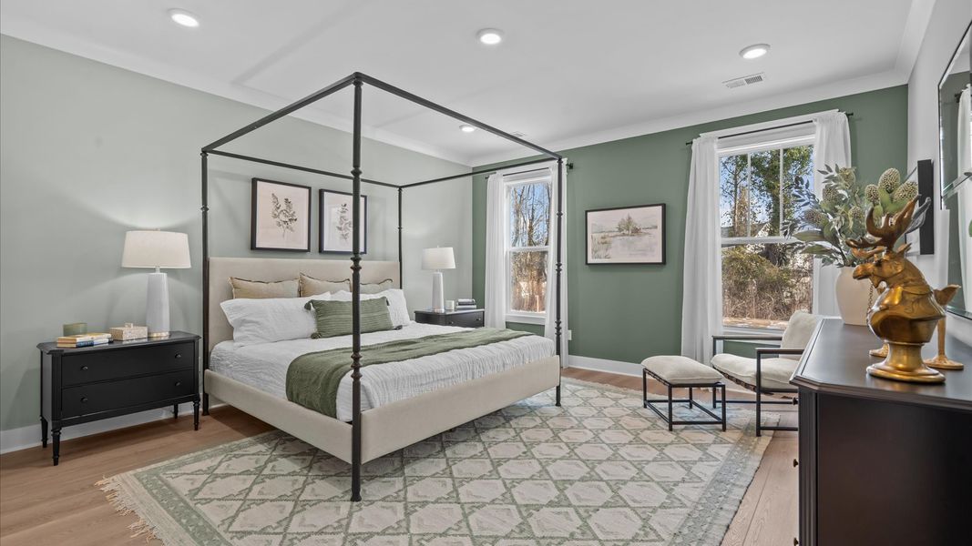 Spacious and serene primary suite with thoughtful design in a desirable DRB Homes community Spacious and serene primary suite with thoughtful design in a desirable DRB Homes community