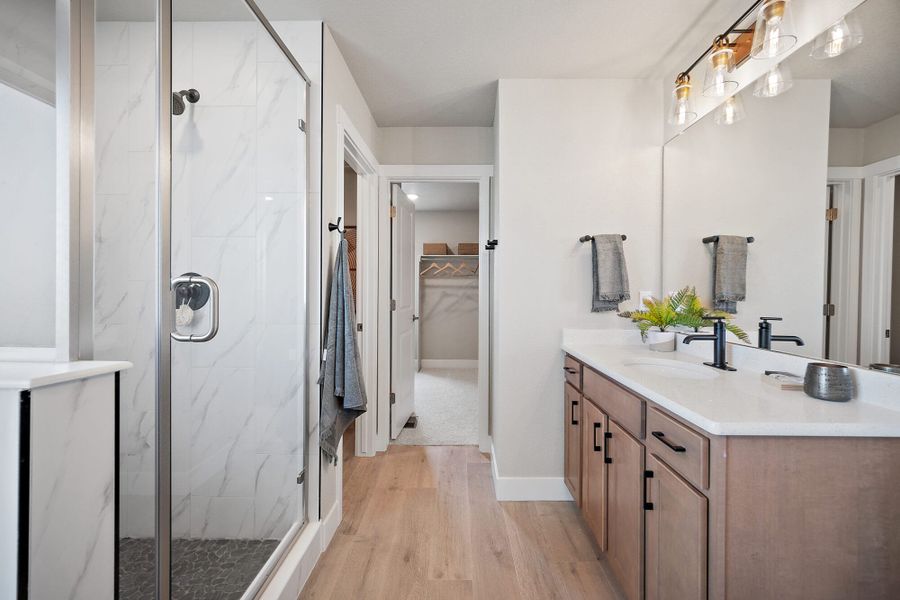 Furnished interior in a model home at Trails at Aspen Ridge-3 in Colorado Springs (Image 43). Furnished interior in a model home at Trails at Aspen Ridge-3 in Colorado Springs (Image 43).