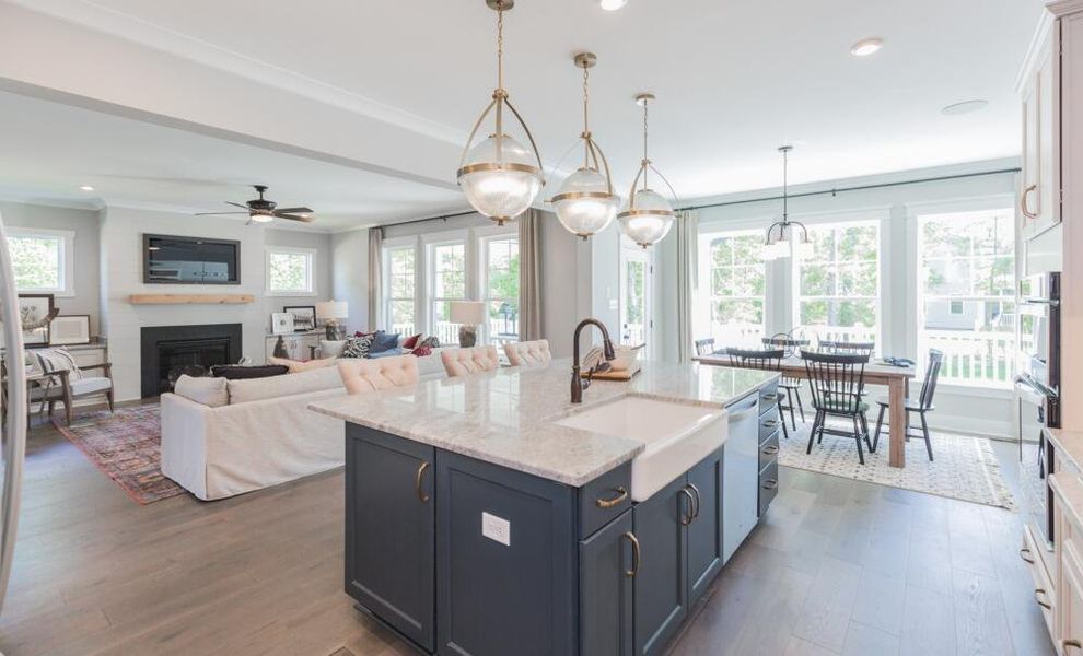 Furnished interior in a model home at Peyton's Creek in Statesville (Image 20).