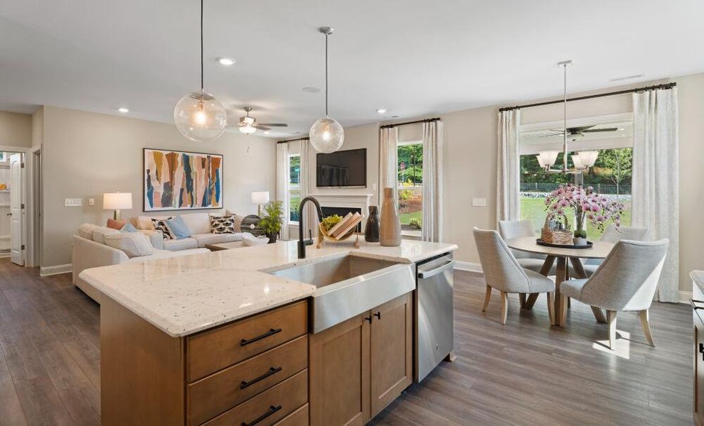 Furnished interior in a model home at Hayes Village in Greensboro (Image 13).