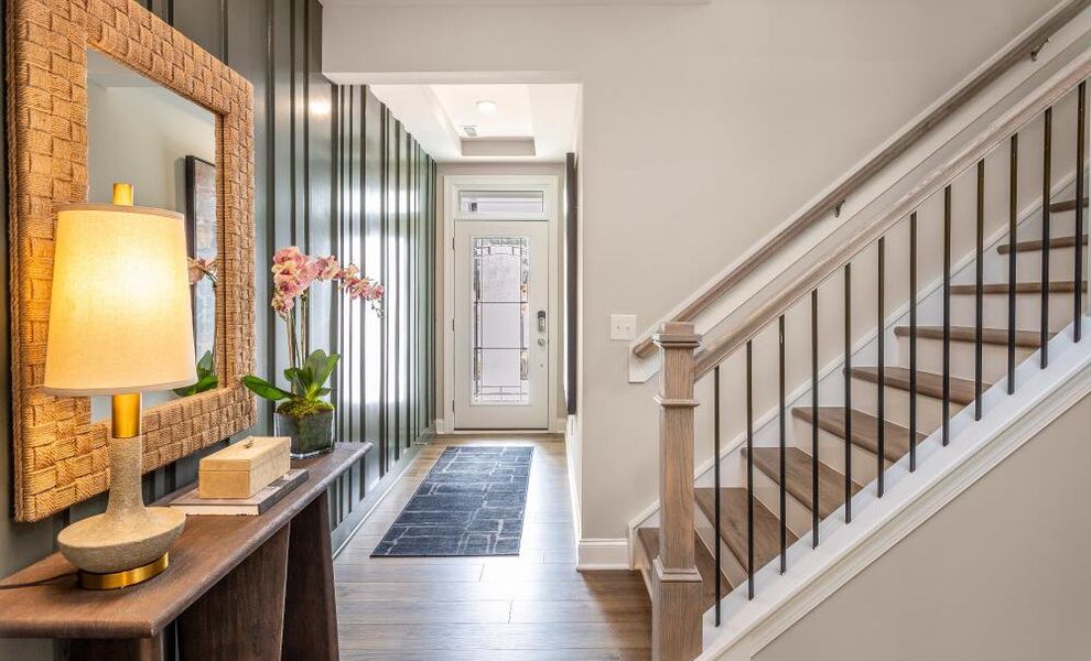 Furnished interior in a model home at Running Brook Townes in Durham (Image 8).