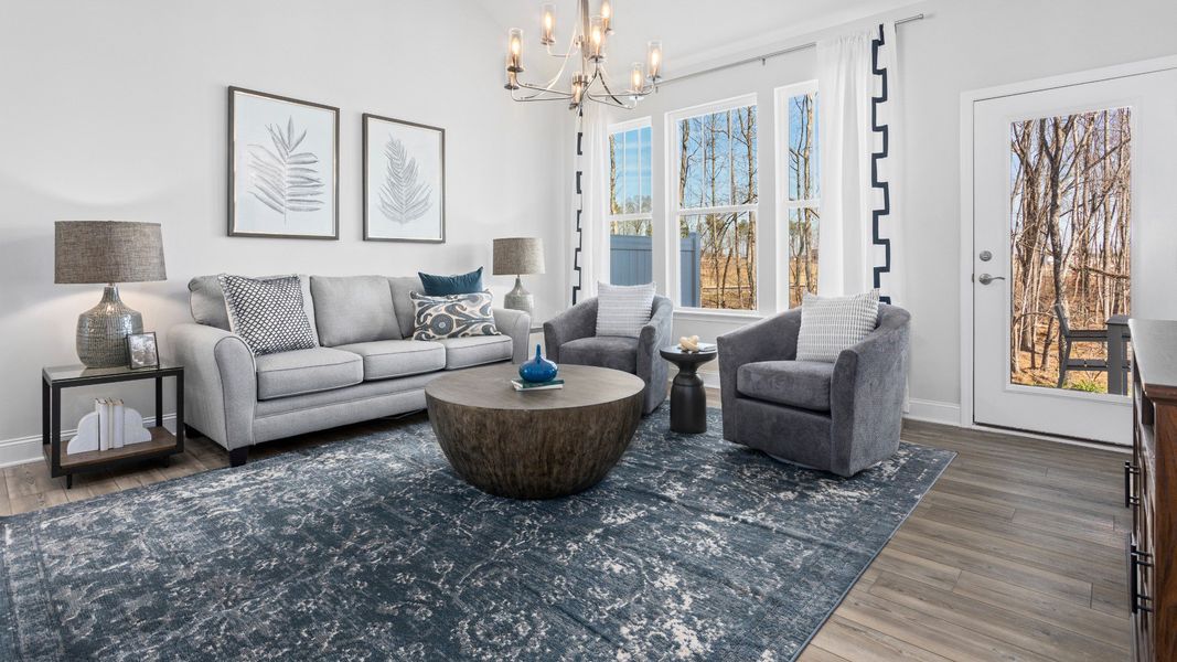 Furnished interior in a model home at Indigo at the Preserve in Myrtle Beach (Image 3). Furnished interior in a model home at Indigo at the Preserve in Myrtle Beach (Image 3).