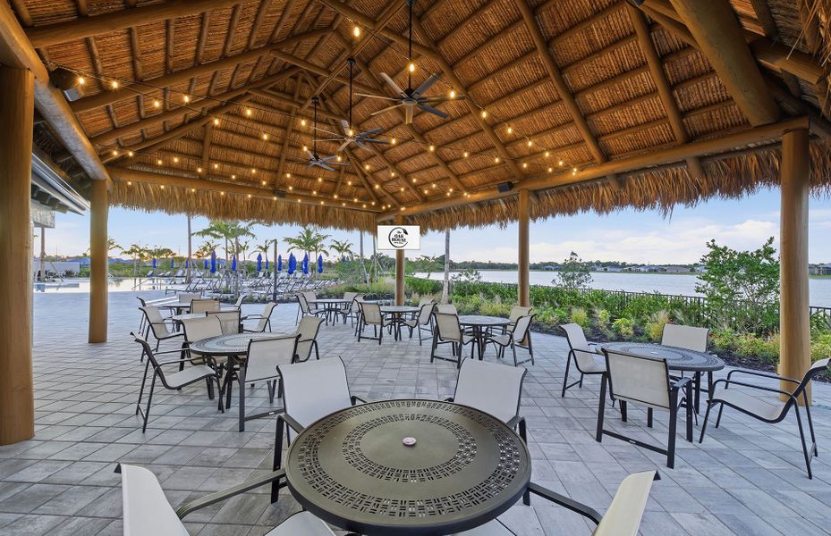 Resort community with lakeside dining at private amenities