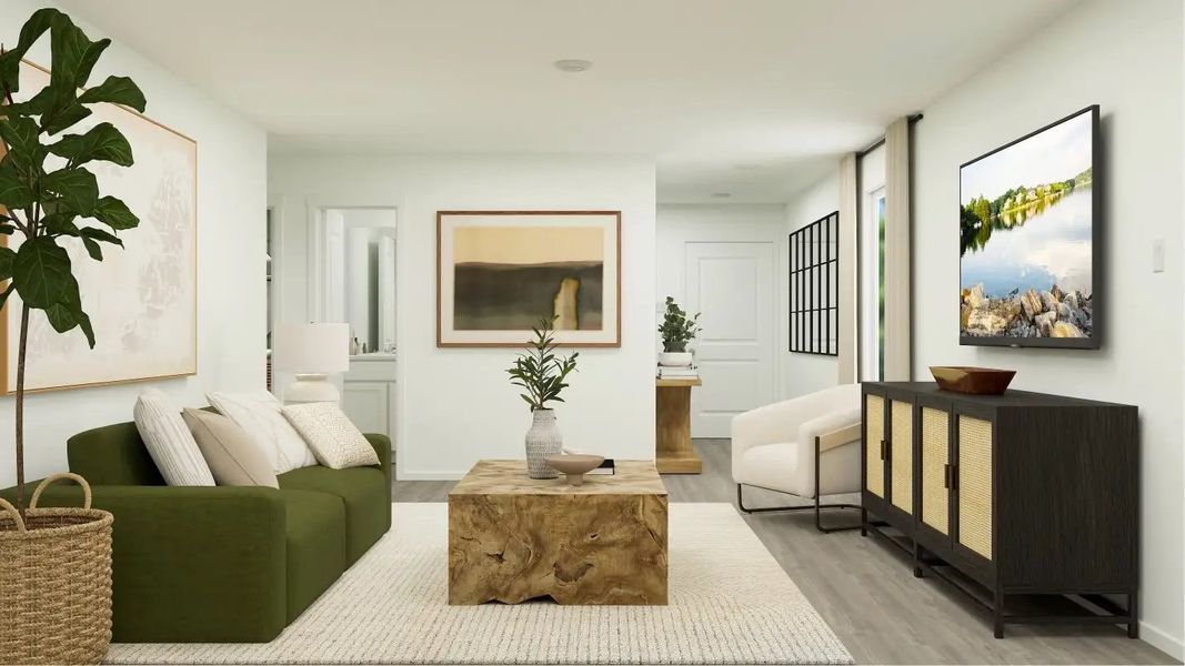 Furnished interior in a model home at Winfield Park: Belmar in Hutto (Image 9).