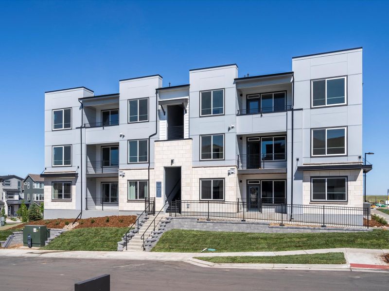 Front exterior of a home in the Lyric at RidgeGate community, located in Lone Tree, CO (Image 13).