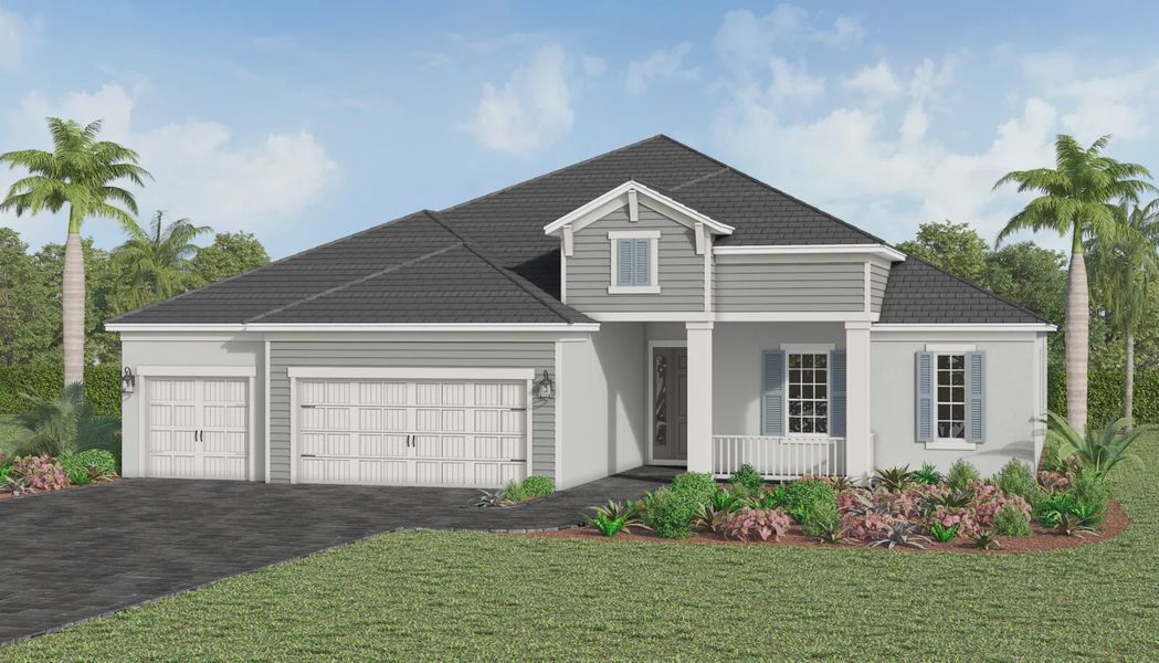Front exterior of a home in the Kingston South community, located in Estero, FL (Image 8).