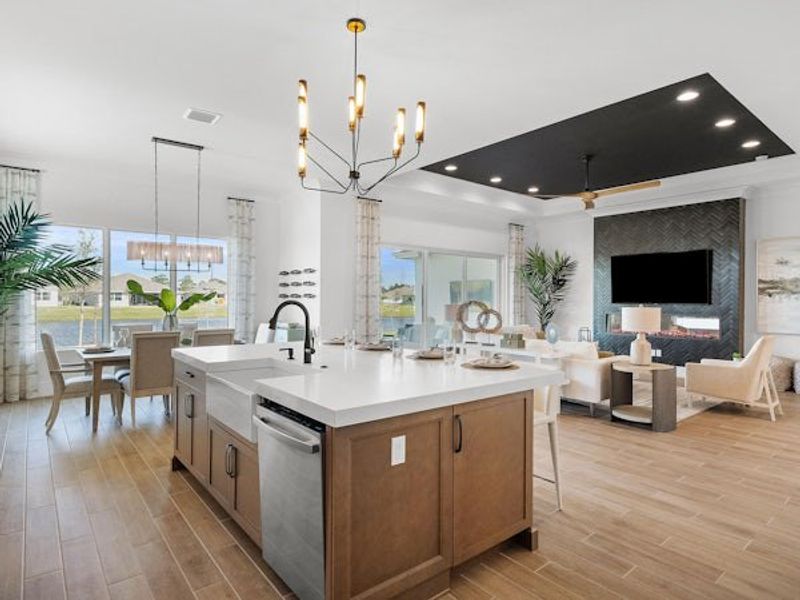 Furnished interior in a model home at High Pointe in Vero Beach (Image 9).